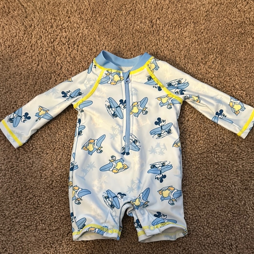 Disney Blue and Yellow Kids Swim One Piece